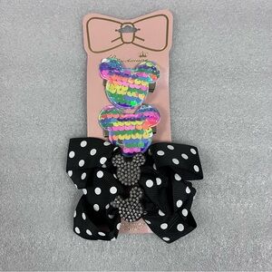 Minnie Mouse Hair Clips Bows Bling & Sequin 4 pc Girls Chloe Accessory